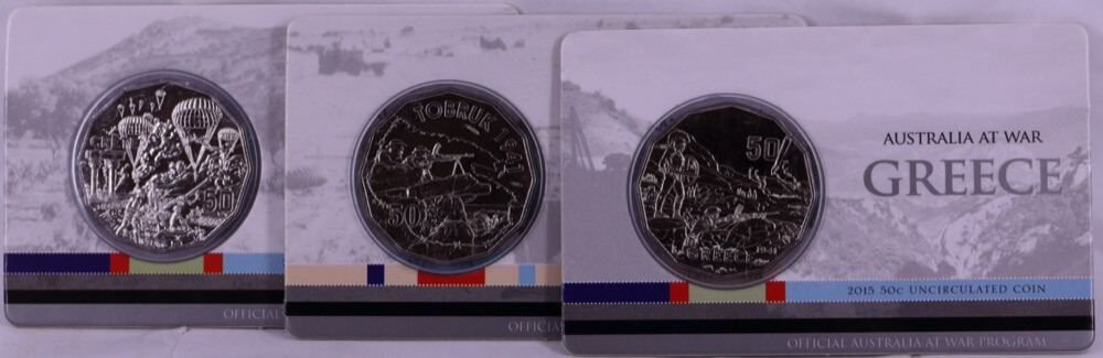 2014-2016 50 Cent Uncirculated 18 Coin Set Australia at War Coins Only  product image
