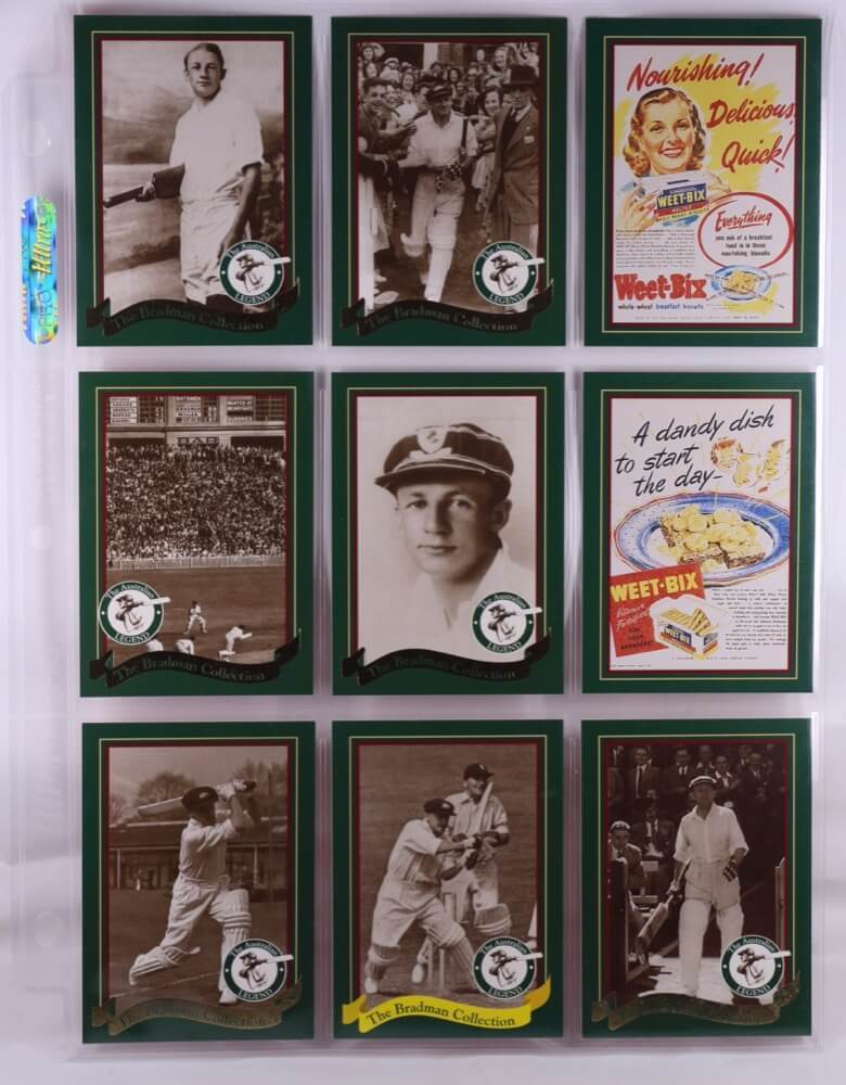 1996 Don Bradman Signed Complete Set of 20 Weetbix Cards With Certificate product image