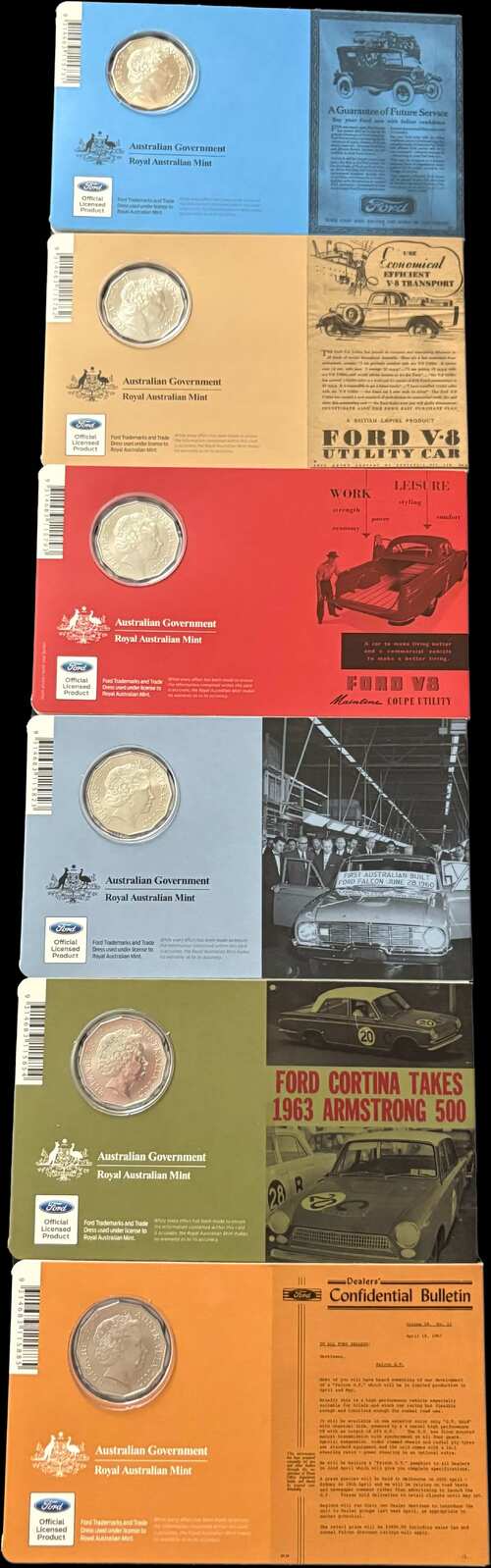 2017 50c 11 Coin Set Ford Australian Classic Collection No Case product image