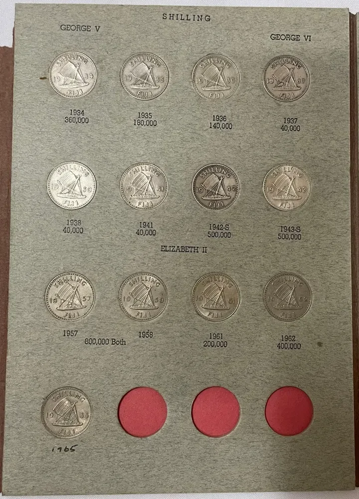 Fiji 1934 - 1965 Complete Pre-Decimal Coin Set In Pressin Album product image