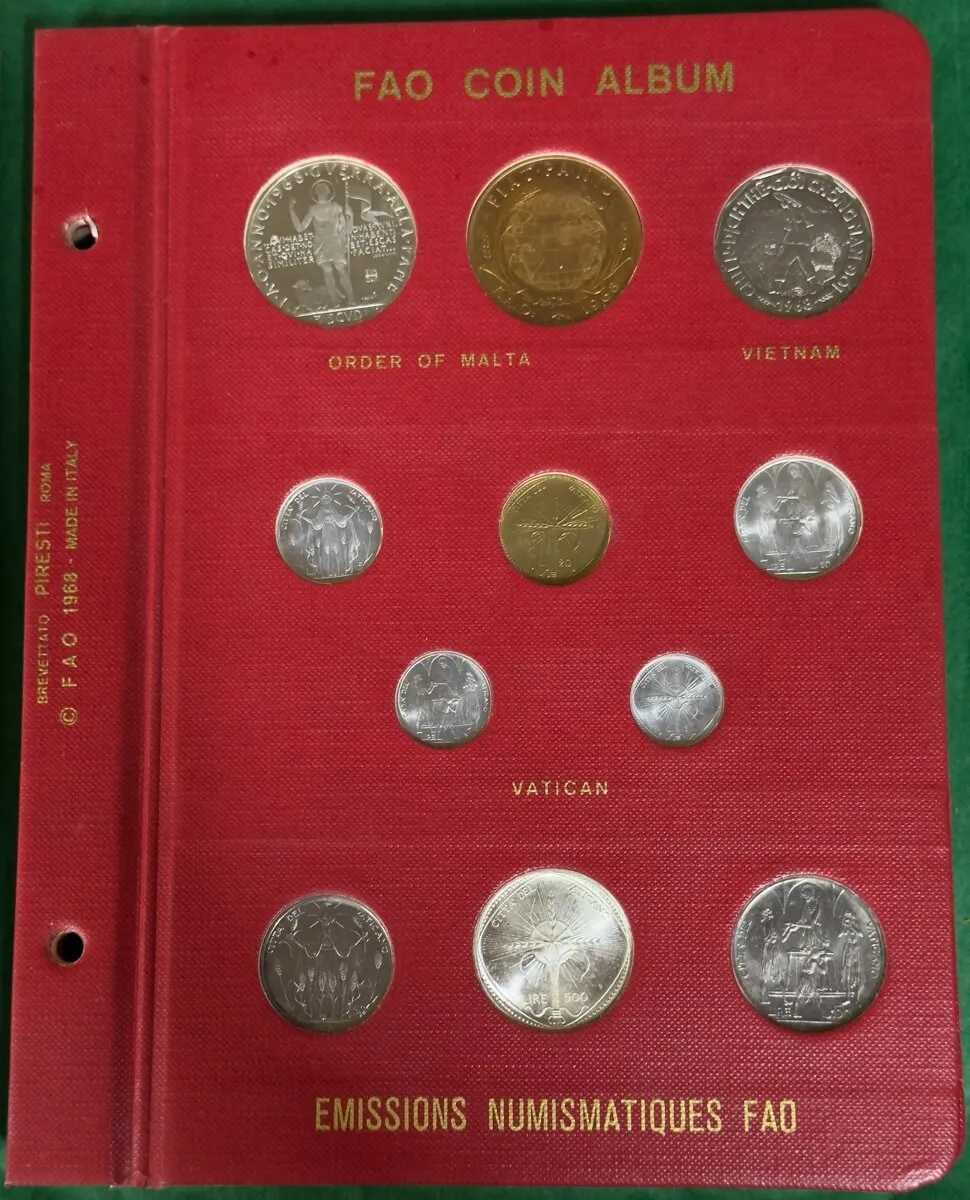 1968 - 1970 FAO Coin Album #1 Red (52 Coins) Proof and Unc product image