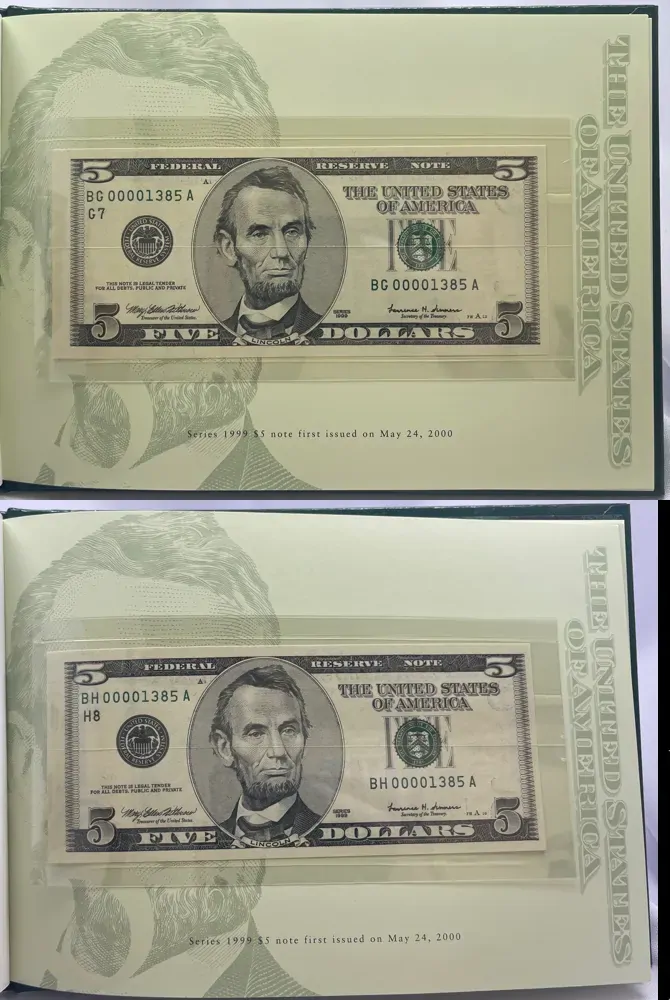 United States 1999 5 Dollar Premium Federal Reserve Set  product image