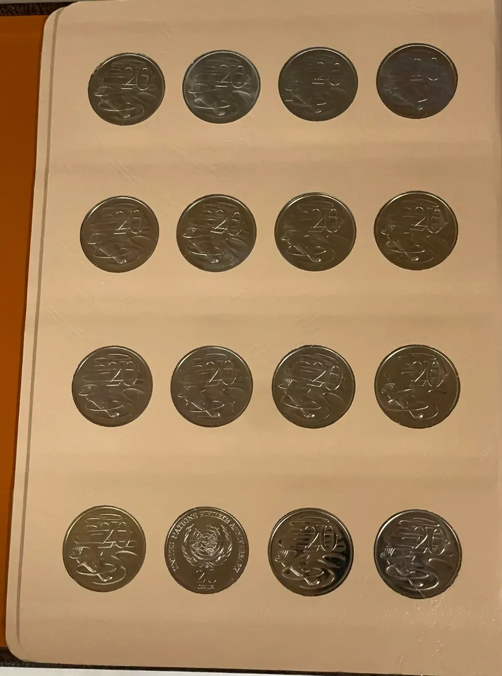 Complete Date Set of Australian 20 Cent 1966 to 2008 Uncirculated in Dansco Supreme Album product image