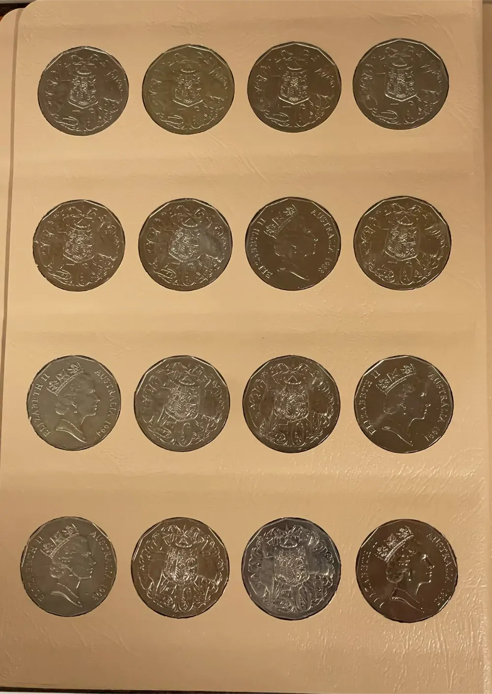 Complete Date Set of Australian 50 Cent 1966 to 2008 Uncirculated in Dansco Supreme Album product image