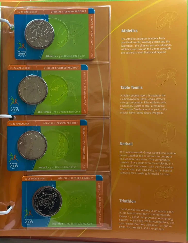 2006 50 Cent 18 Coin Set Melbourne Commonwealth Games product image
