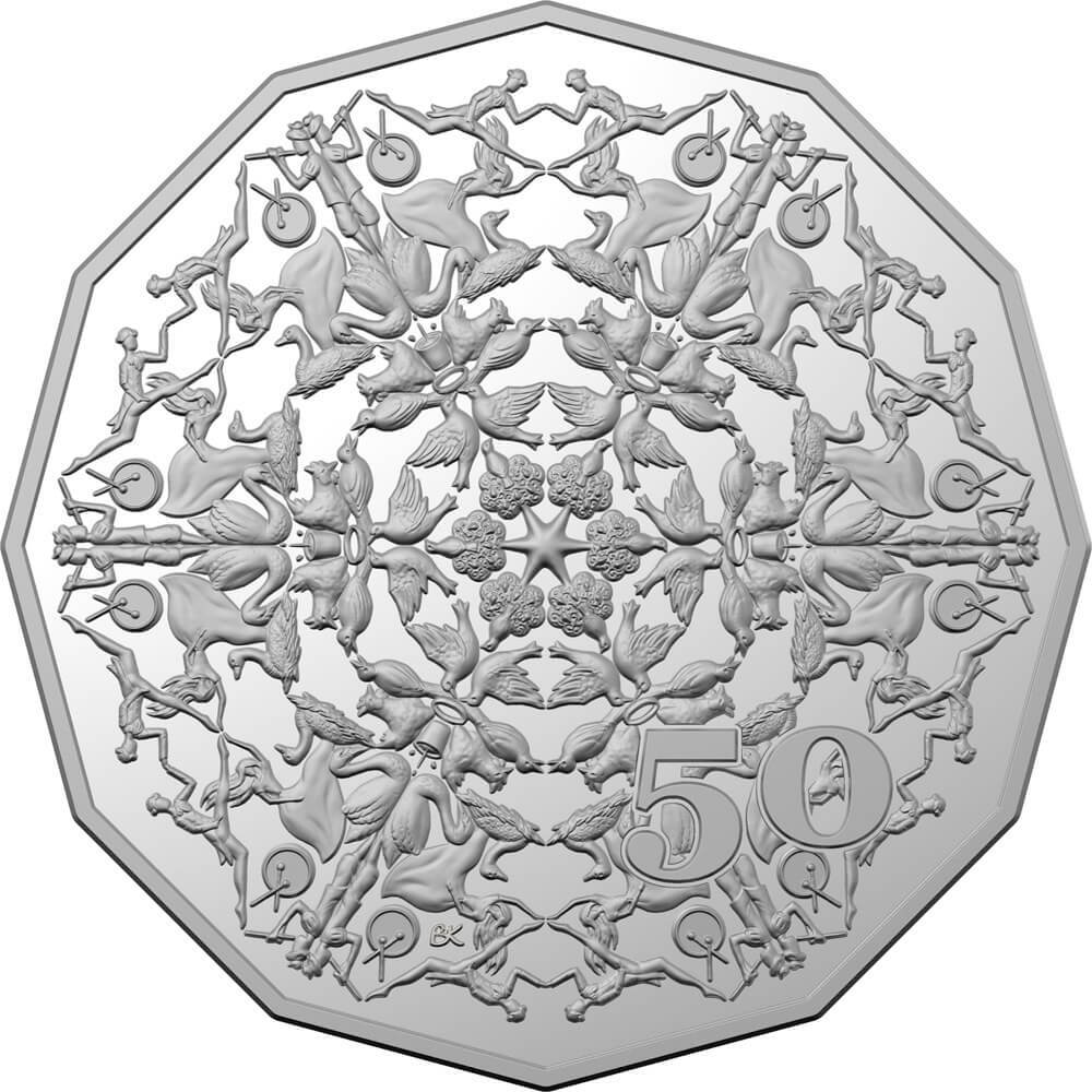 2019 50 Cent Unc 5 Coin Set 12 Days of Christmas product image