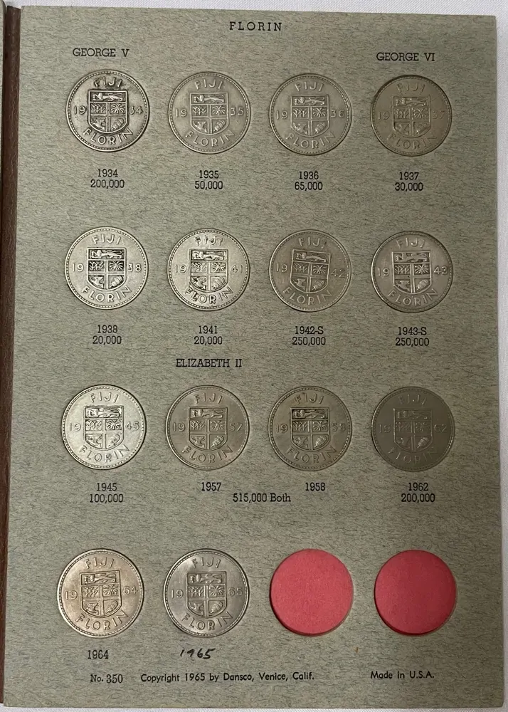 Fiji 1934 - 1965 Complete Pre-Decimal Coin Set In Pressin Album product image