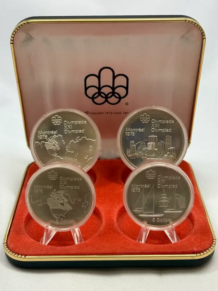 Canada 1973 - 1976 Set of 28 Silver Unc $5 and $10 Coins Montreal Olympics product image