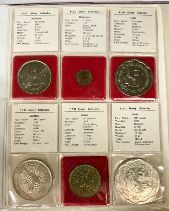 1980 - 1981 FAO Money Collection #2 (36 Coins) Uncirculated includes Tonga Gold 10 Paanga (0.4g) product image