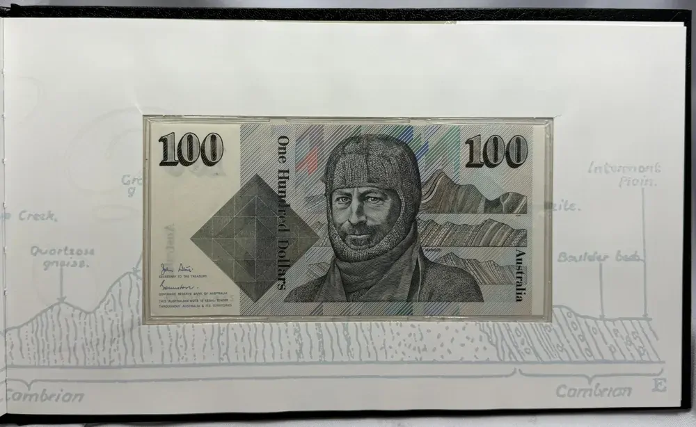 Australia 1994 Triple Anniversary Decimal Banknote Portfolio - $5, $50 & $100 First Prefix Notes product image