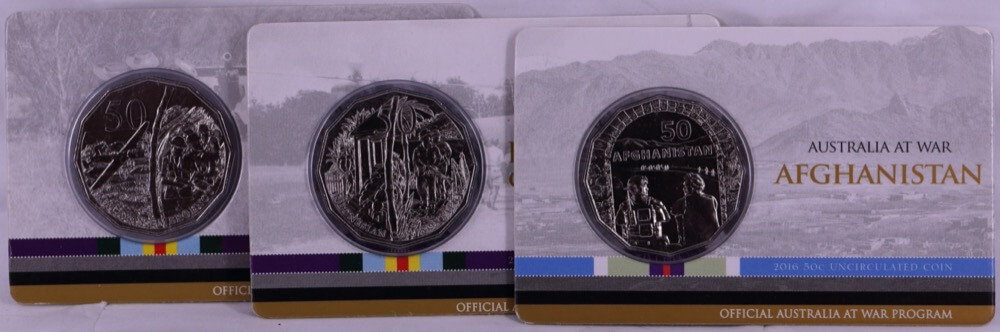 2014-2016 50 Cent Uncirculated 18 Coin Set Australia at War Coins Only  product image