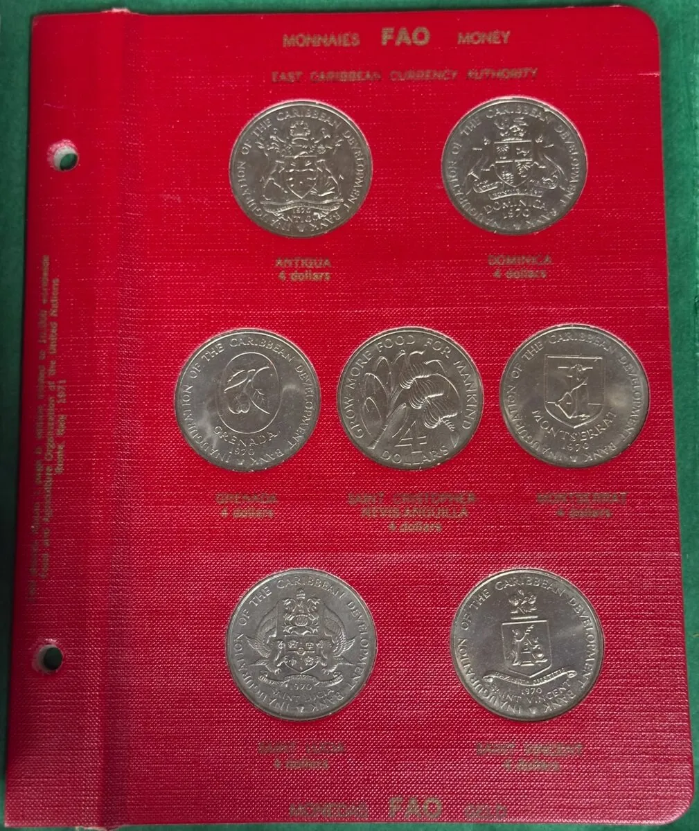 1968 - 1970 FAO Coin Album #1 Red (52 Coins) Proof and Unc product image