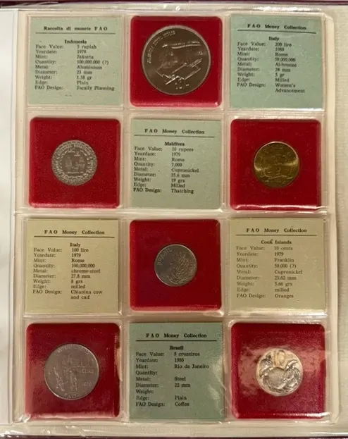 1979 FAO Money Collection #1 (36 Coin) Uncirculated includes Tonga Gold 20 Paanga (0.8g) product image