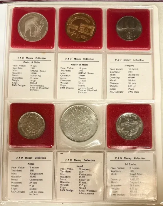 1980 - 1981 FAO Money Collection #2 (36 Coins) Uncirculated includes Tonga Gold 10 Paanga (0.4g) product image