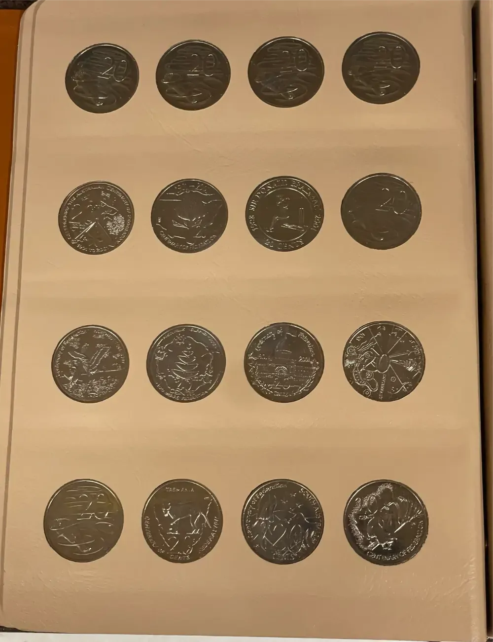 Complete Date Set of Australian 20 Cent 1966 to 2008 Uncirculated in Dansco Supreme Album product image