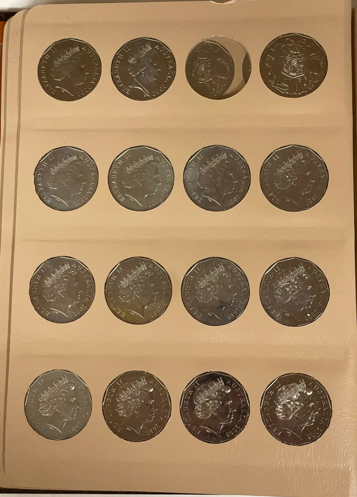 Complete Date Set of Australian 50 Cent 1966 to 2008 Uncirculated in Dansco Supreme Album product image