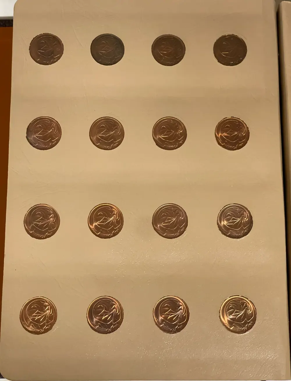Complete Date Set of Australian 1 cent and 2 Cent Coins 1966 to 1991 Uncirculated in Dansco Supreme Album product image