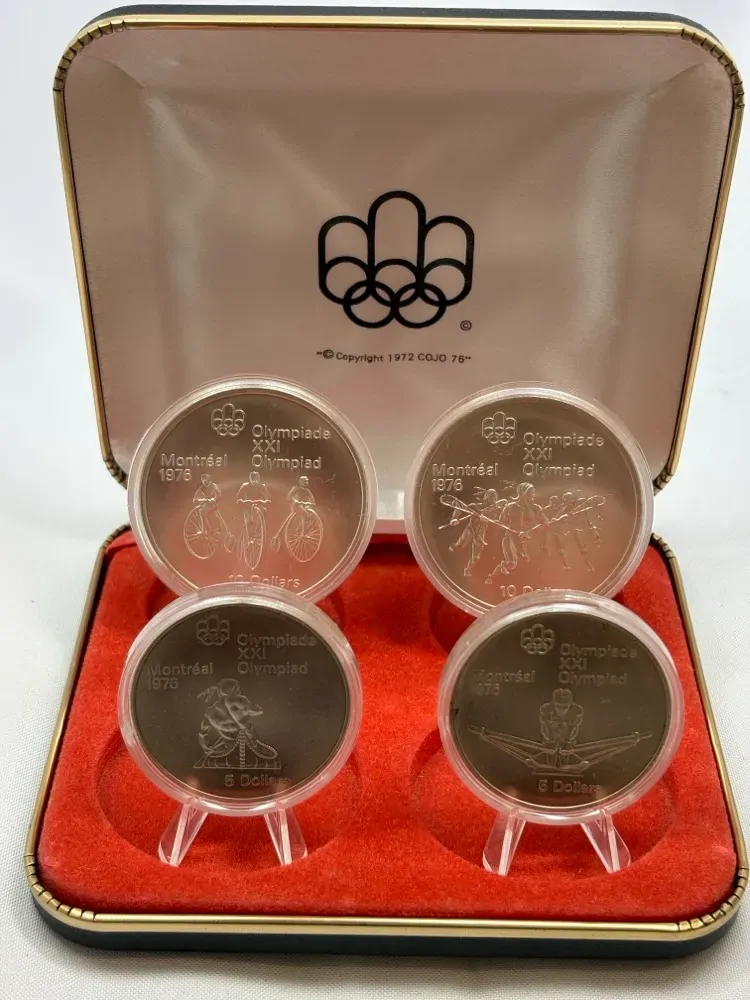 Canada 1973 - 1976 Set of 28 Silver Unc $5 and $10 Coins Montreal Olympics product image