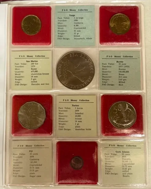 1979 FAO Money Collection #1 (36 Coin) Uncirculated includes Tonga Gold 20 Paanga (0.8g) product image
