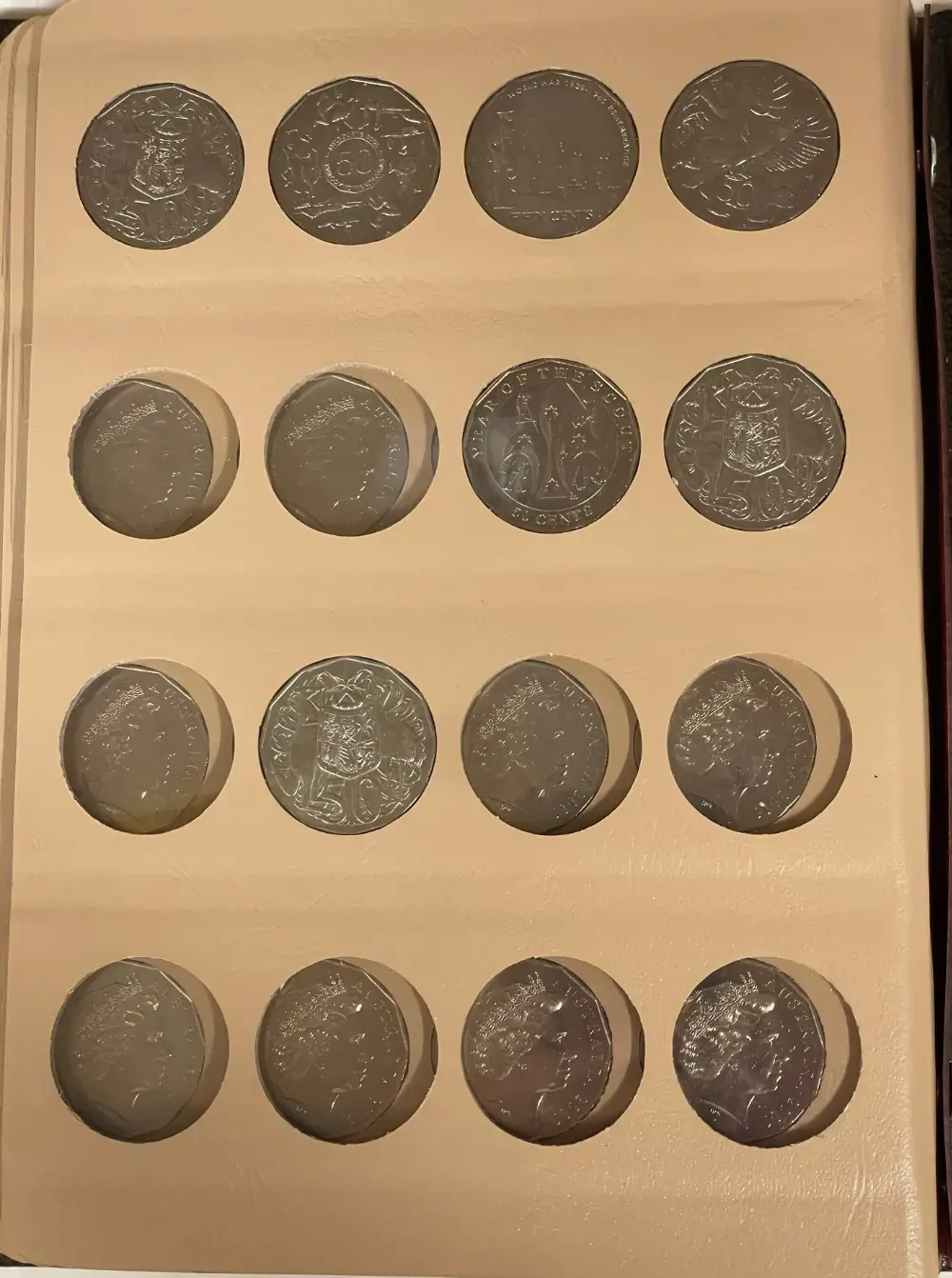 Complete Date Set of Australian 50 Cent 1966 to 2008 Uncirculated in Dansco Supreme Album product image