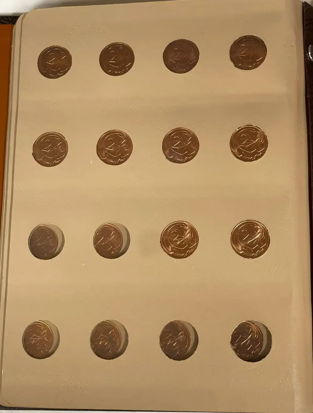 Complete Date Set of Australian 1 cent and 2 Cent Coins 1966 to 1991 Uncirculated in Dansco Supreme Album product image