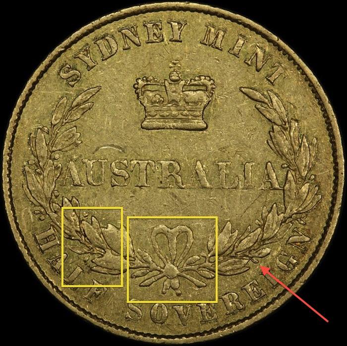 Type 3 Sydney Mint Half Sovereign Reverse