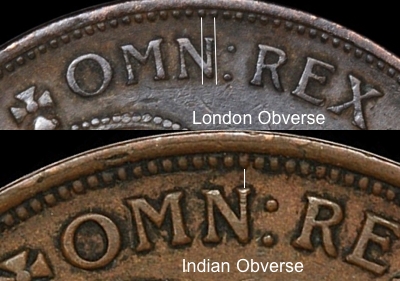King George V Penny Master Obverse Types
