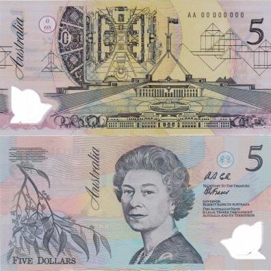 $5 Australia Proof/Specimen Note