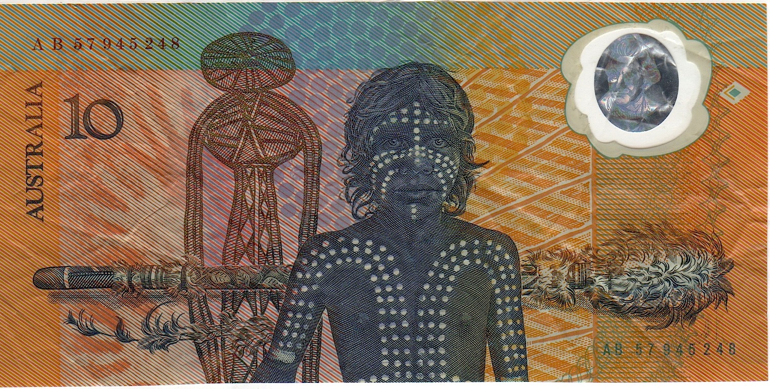 Front of R310b $10 Note with AB 57 94 serials