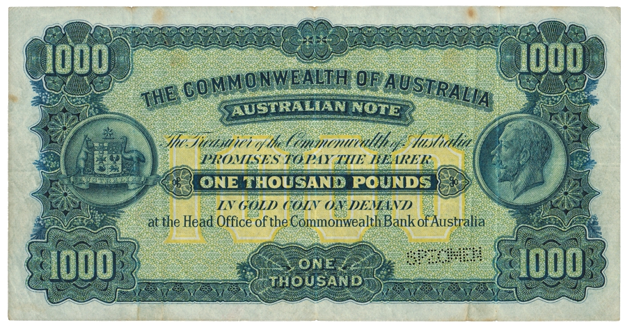 Australia Type Two One Thousand Pound Specimen Note