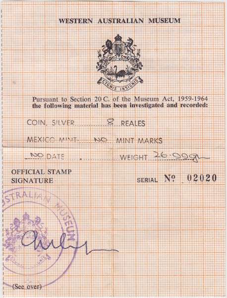 WA Maritime Museum Certificate # 2020