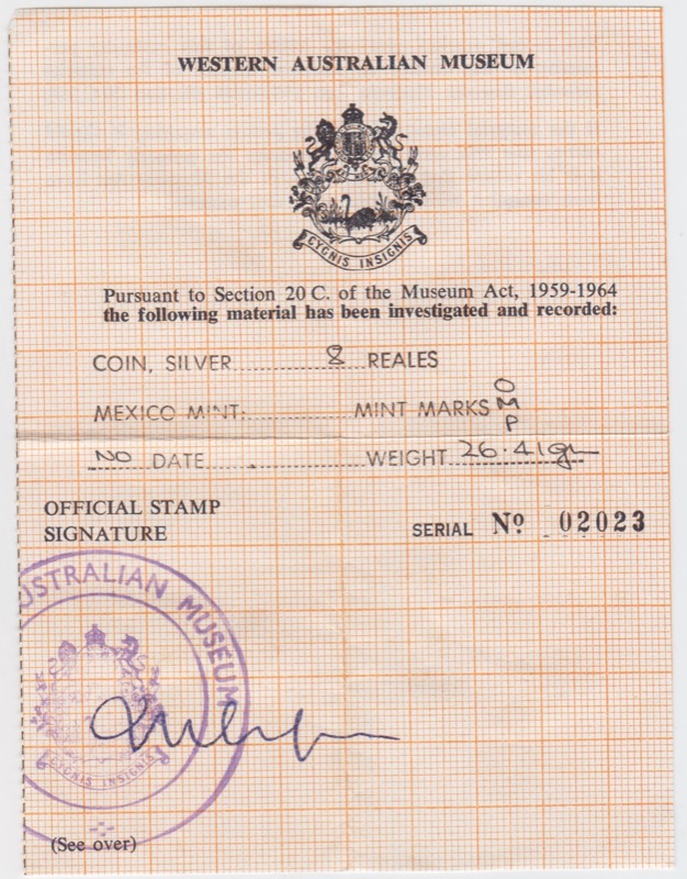 WA Maritime Museum Certificate # 2023