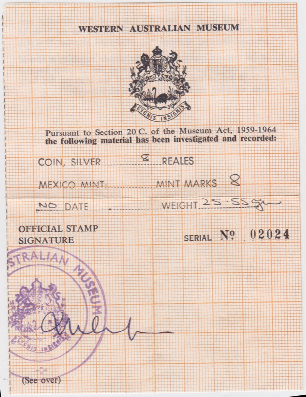 WA Maritime Museum Certificate # 2024