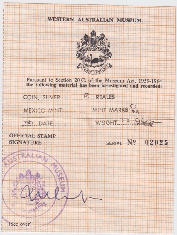 WA Maritime Museum Certificate # 2025