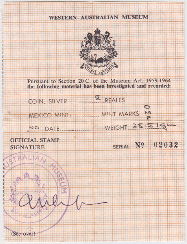 WA Maritime Museum Certificate # 2032