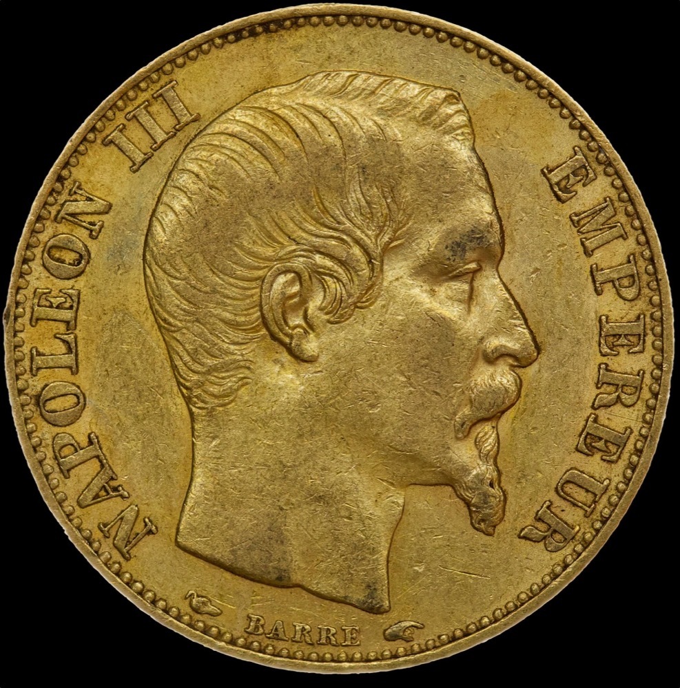 France 1854-A Gold 20 Franc Napoleon KM#781.1 Extremely Fine product image