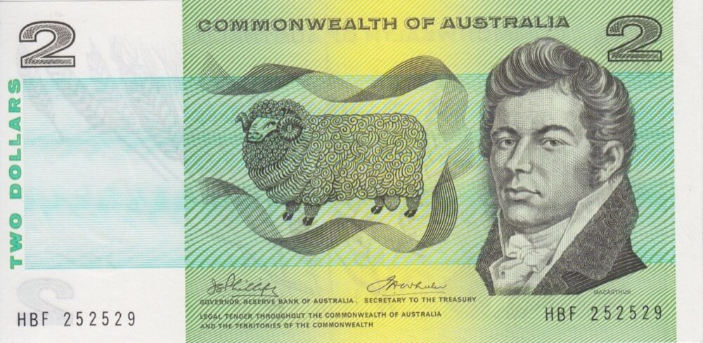 1972 $2 Note Commonwealth of Australia Phillips/Wheeler R84 Uncirculated product image