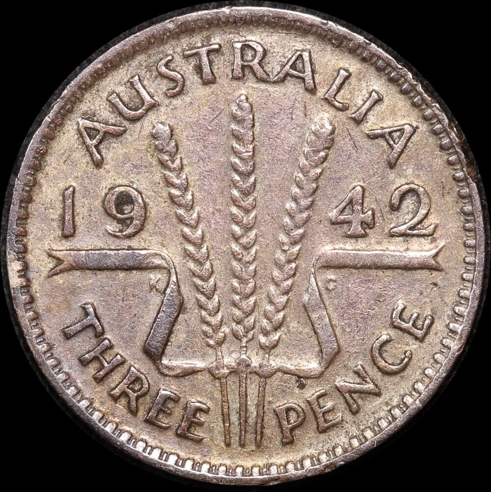1942 Melbourne Threepence Fine product image