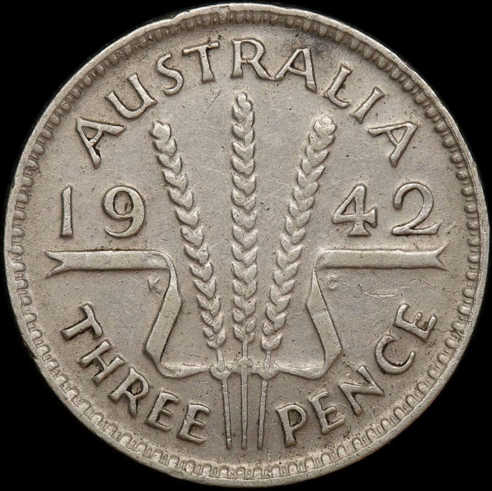 1942 Melbourne Threepence Fine product image