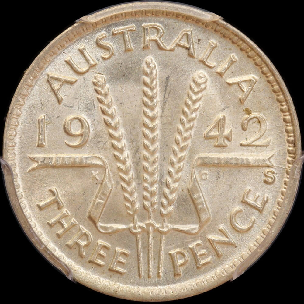 1942-S Threepence Choice Unc (PCGS MS63) product image