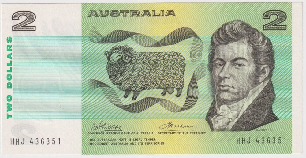 1974 $2 Note Australia Phillips/Wheeler R85 Uncirculated product image