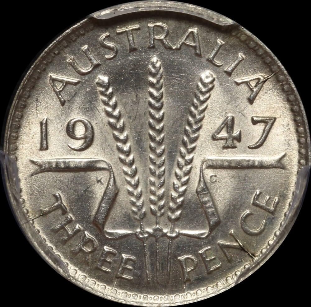 1947 Threepence Choice Unc (PCGS MS63) product image