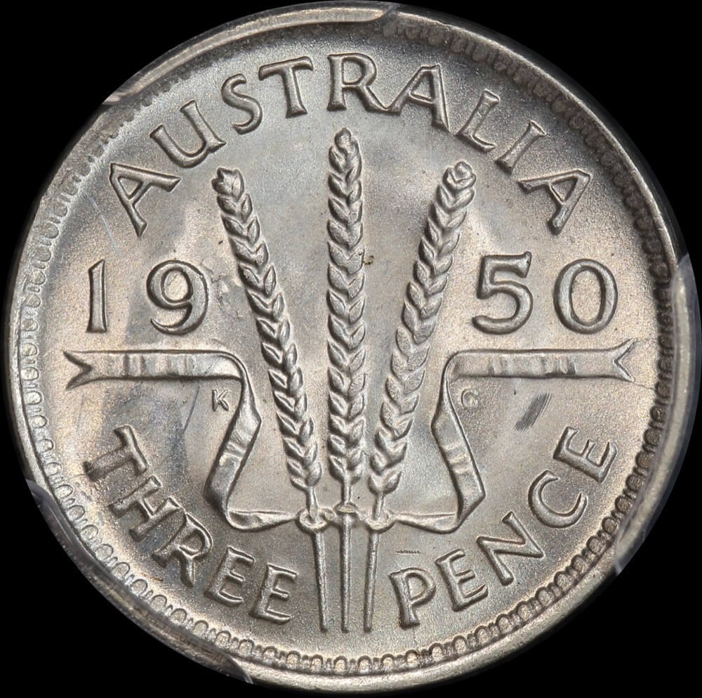 1950 Threepence Choice Unc (PCGS MS64) product image