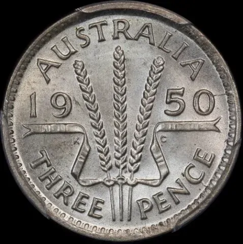 1950 Threepence Choice Unc (PCGS MS64) product image