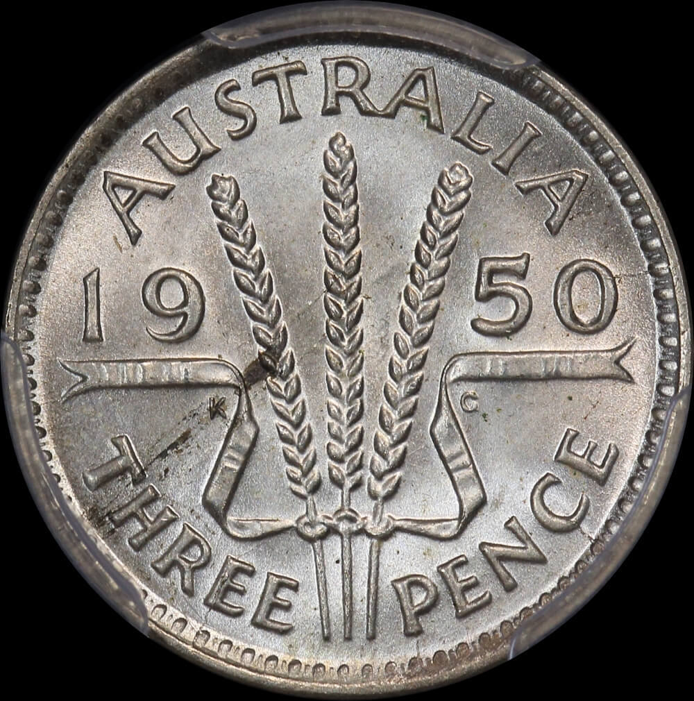 1950 Threepence Gem Unc (PCGS MS65) product image