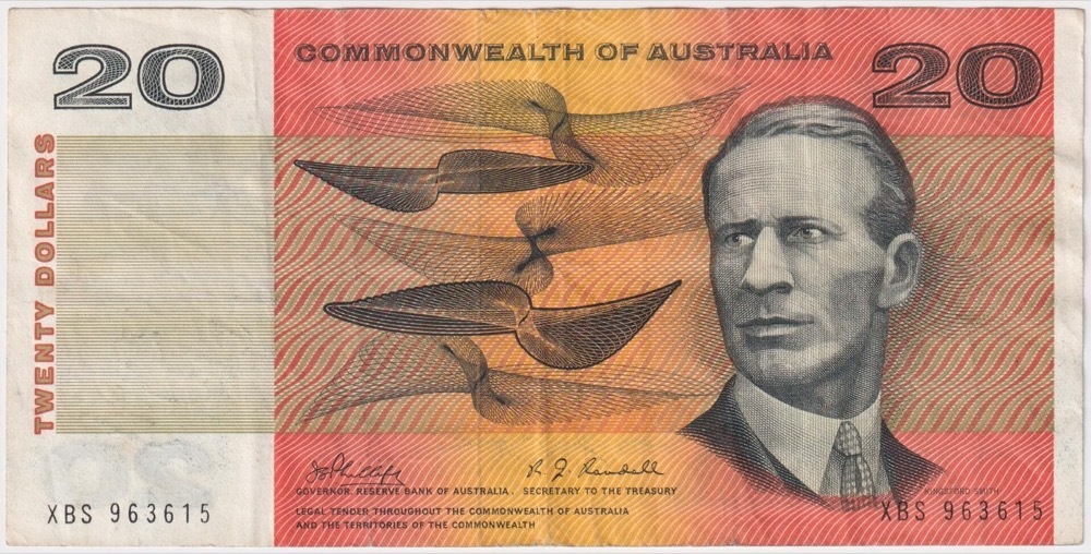 1968 $20 Note Phillips/Randall XBS First Prefix R403F good VF product image