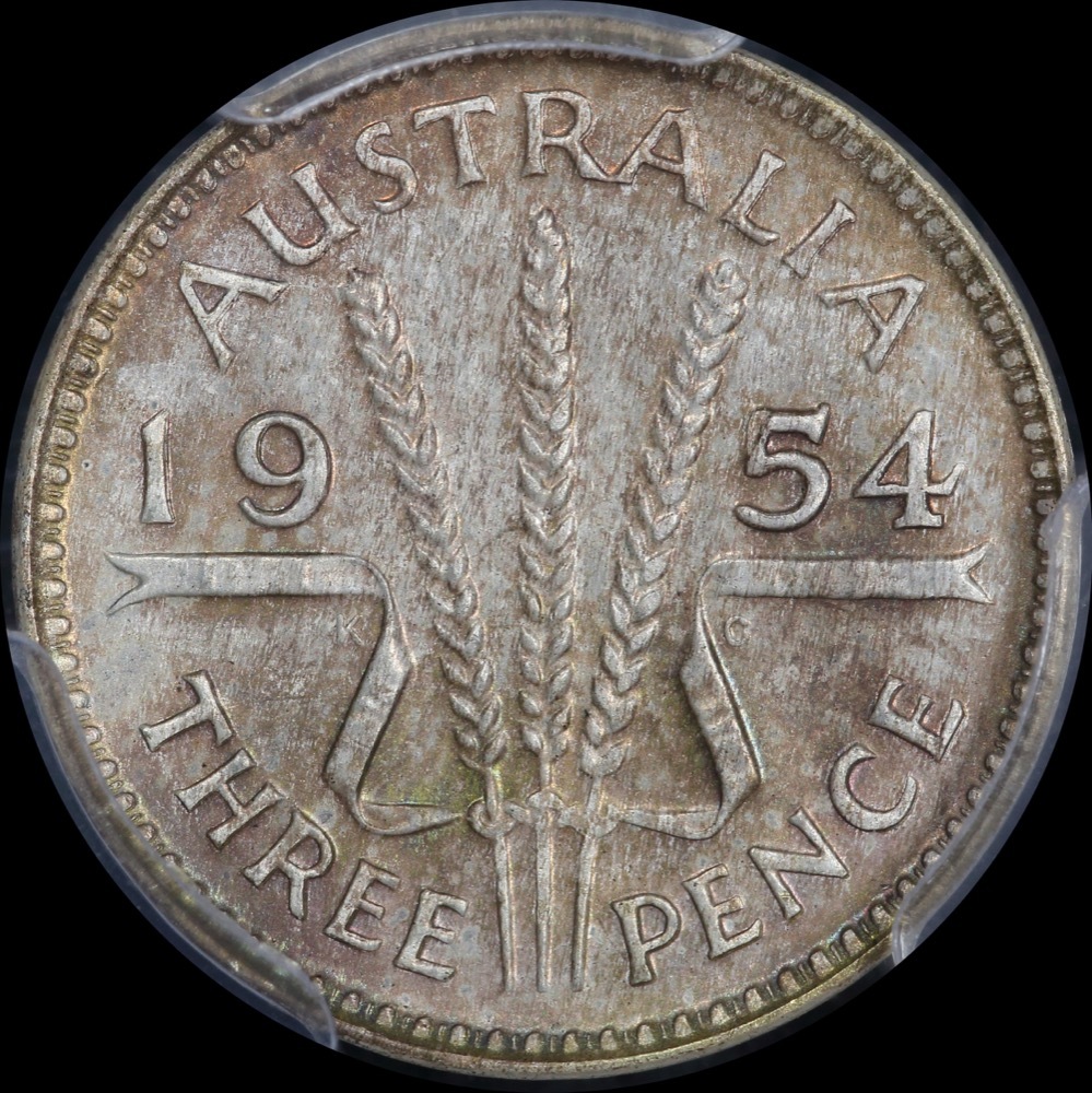 1954 Threepence Gem Unc (PCGS MS65) product image