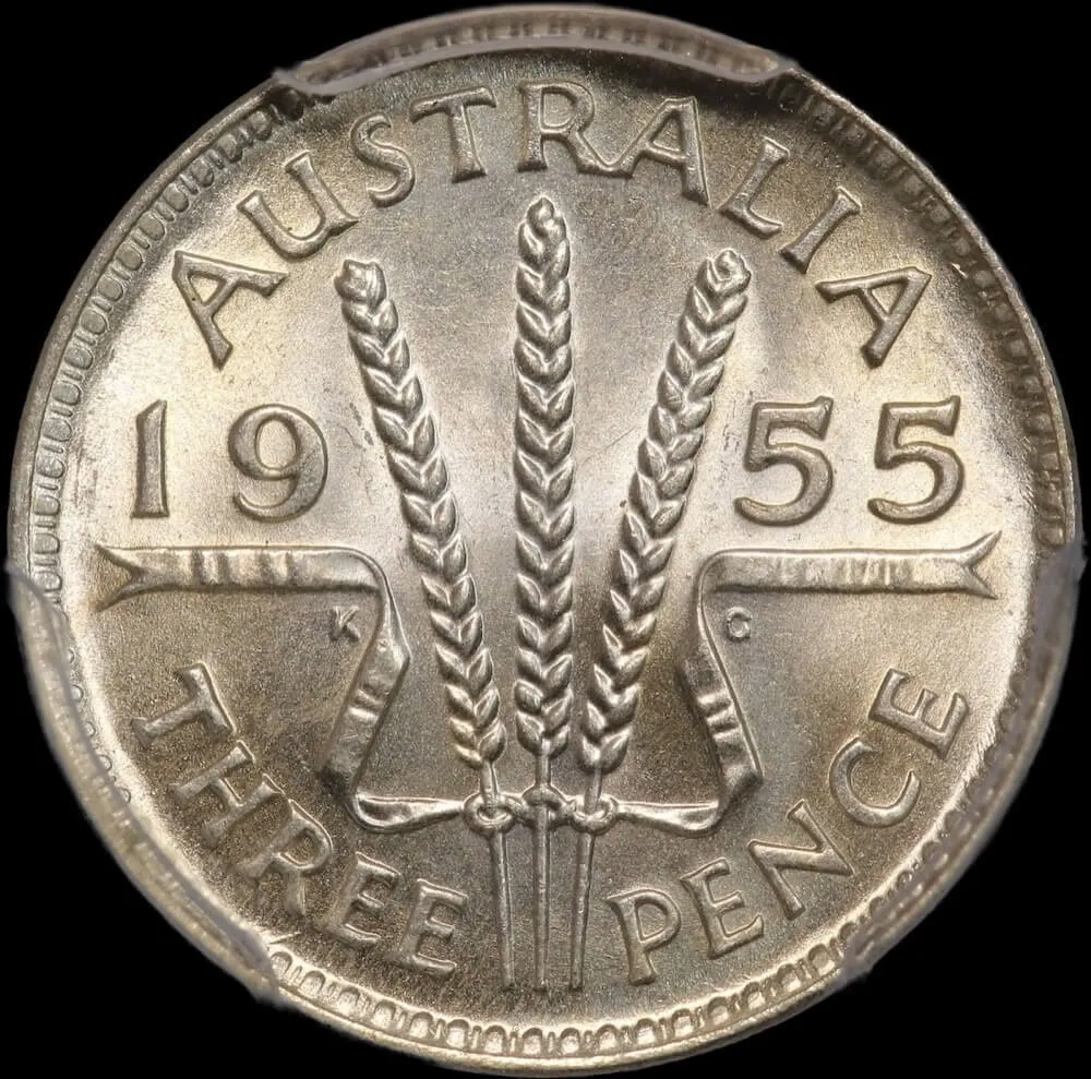 1955 Threepence Choice Unc (PCGS MS64) product image