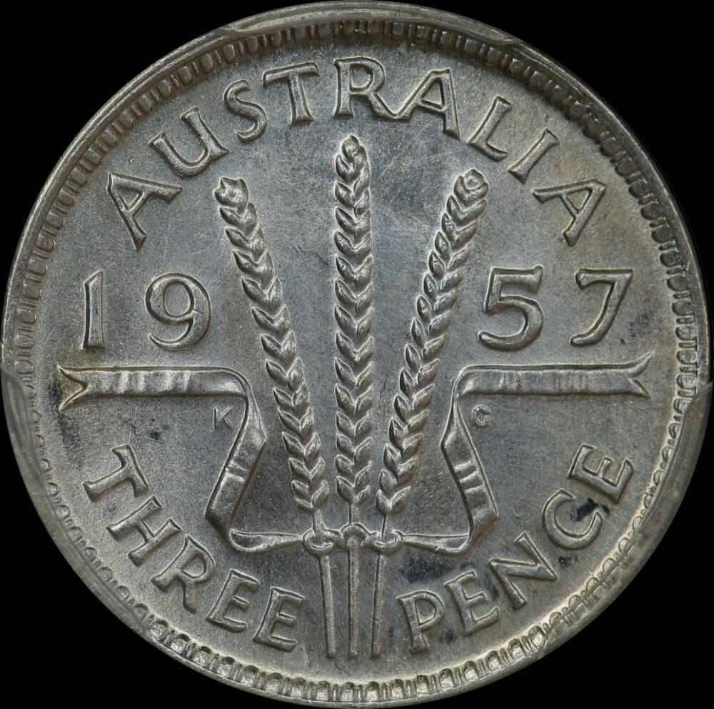 1957 Threepence Choice Unc (PCGS MS64) product image