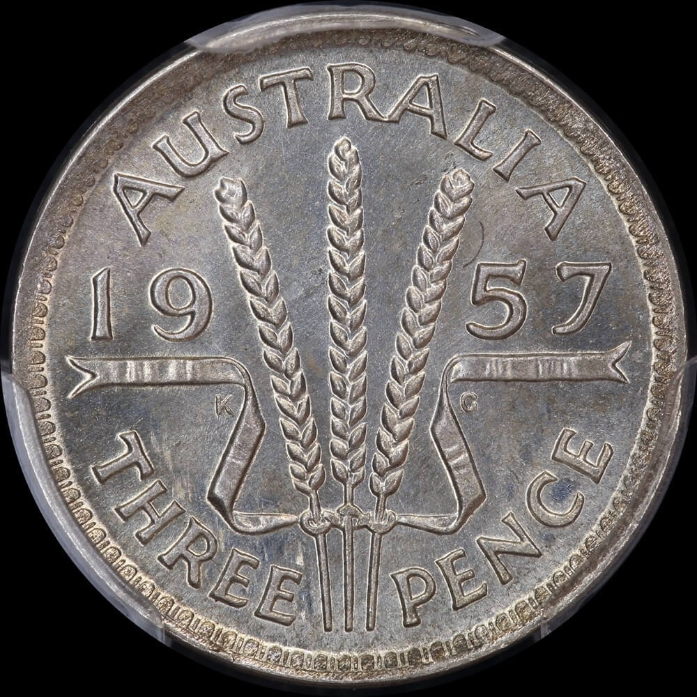 1957 Threepence Gem Unc (PCGS MS 65) product image
